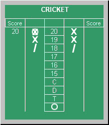 Darts Cricket Board