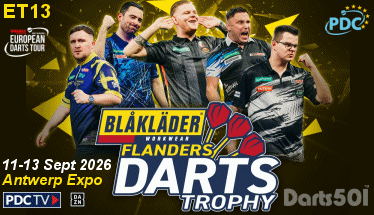 PDC Flanders Darts Trophy ET13, Sept 11-13 2026