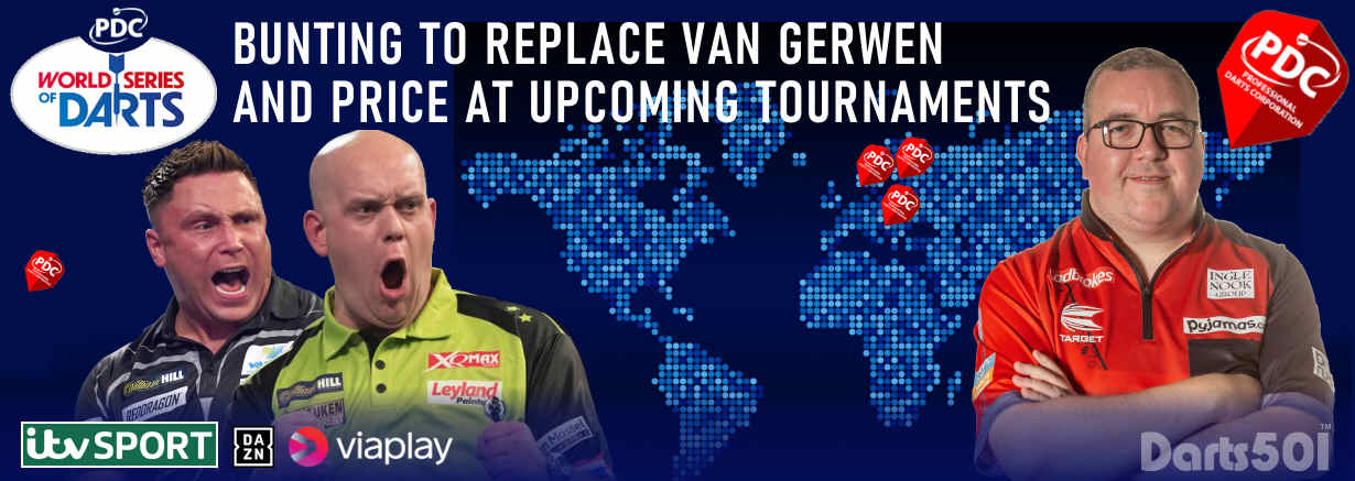 Bunting To Replace Van Gerwen And  Price At Upcoming Tournaments